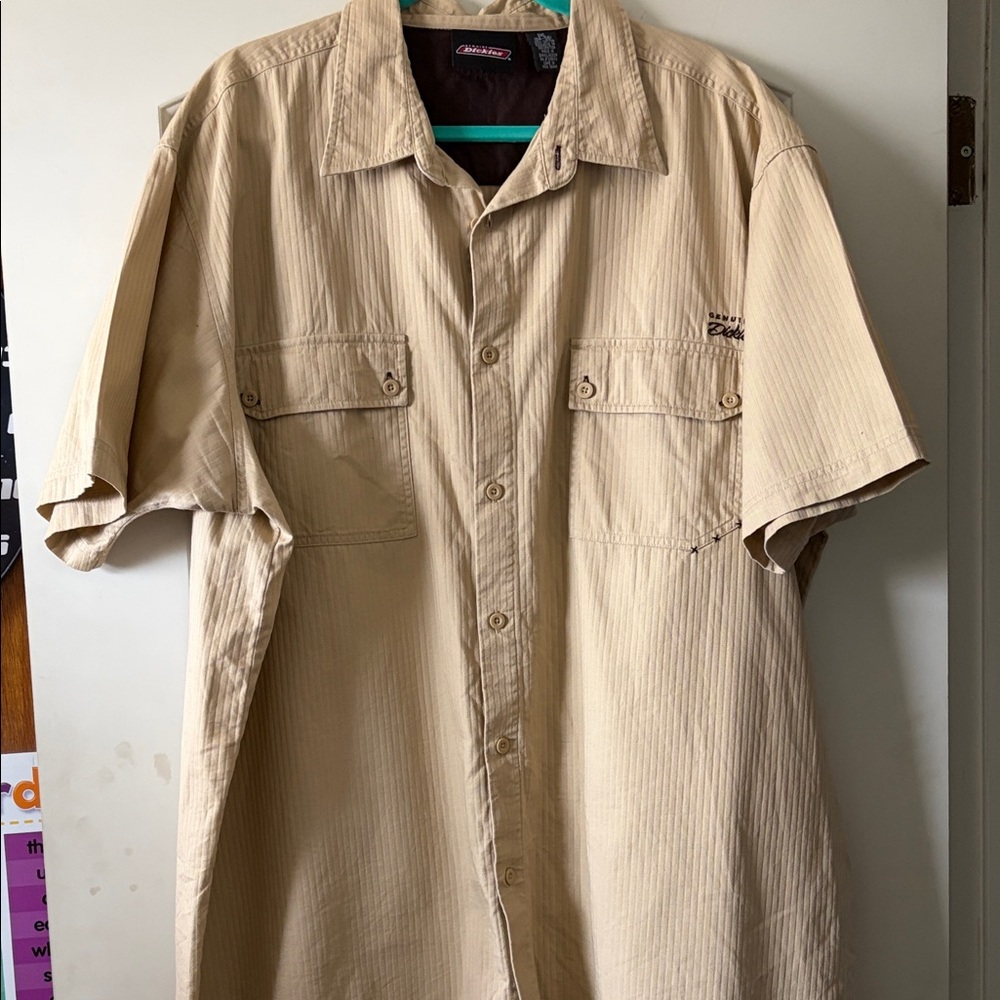 Dickies Beige Button-Up Shirt 3XL
